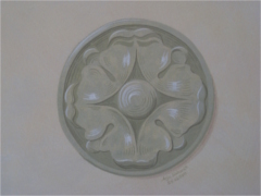 Umbra-Grüne Blumenrosette, schraffiert
