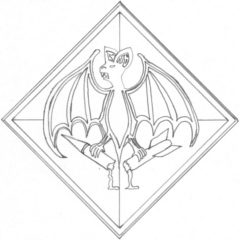 Andreas Rentsch 2004: Fledermauswappen, Endfassung Graphit auf Papier