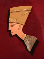 Metallbild, stilisierte Nofretete, Endzustand
