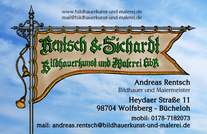 Visitenkarte Andreas Rentsch - Bildhauer und Malermeister