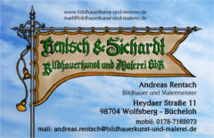 Andreas Rentsch, Anja Sichardt, Ingo Rentsch 2016: Visitenkarte von Andreas Rentsch, Vorderseite