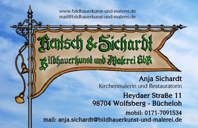 Visitenkarte Anja Sichardt - Kirchenmalerin und Restauratorin